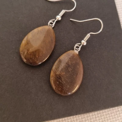 Серьги длинные подвески натуральный камень Тигровый глаз, 1045, арт.218.163 218.163