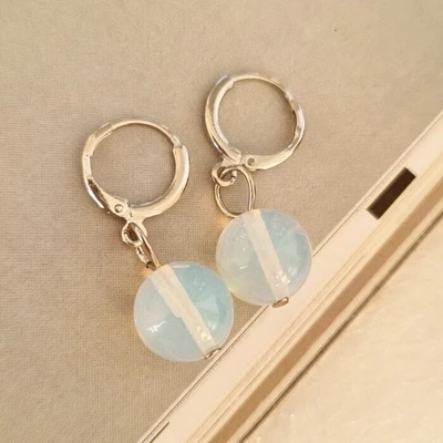 Серьги бижутерия висячие Лунный камень, 1028, арт.218.068 218.068