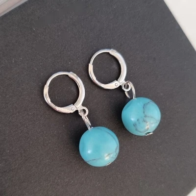 Серьги бижутерия висячие Бирюза, 1028, арт.218.069 218.069