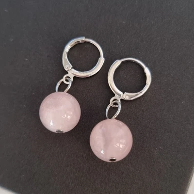 Серьги бижутерия висячие Розовый Кварц, 1028, арт.218.075 218.075