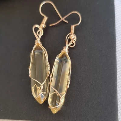 Серьги длинные натуральный камень Цитрин, 1050, арт.218.063 218.063