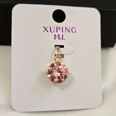 Кулон коллекция "Xuping" покрытие позолота, вставка: фианиты, цвет: розовый, Х000913126, арт. 101.093 101.093