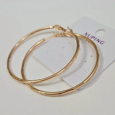 Серьги крупные конго с гранями, коллекция "Xuping", покрытие позолота, арт. 101.077 101.077