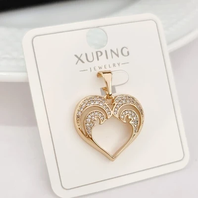Кулон сердце коллекция "Xuping " покрытие позолота 18К, вставка: фианиты, арт.101.045 101.045