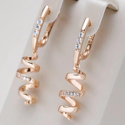 Серьги висячие, покрытие позолота 585 пробы,H0710, арт.314.855 314.855