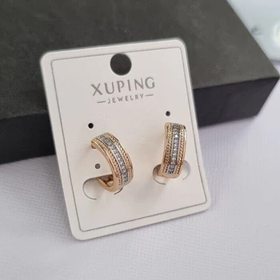 Серьги дорожка коллекция "Xuping" покрытие позолота, вставка: фианиты, 1082, арт.101.001 101.001
