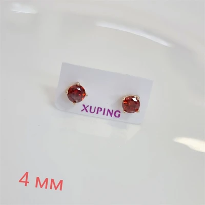 Серьги гвоздики коллекция "Xuping" покрытие позолота, вставка: камень красный, 24, арт.01.1641 01.1641