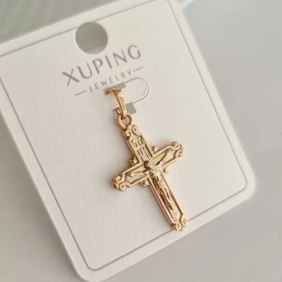 Кулон крестик, покрытие позолота, Xuping, арт.001.888 001.888