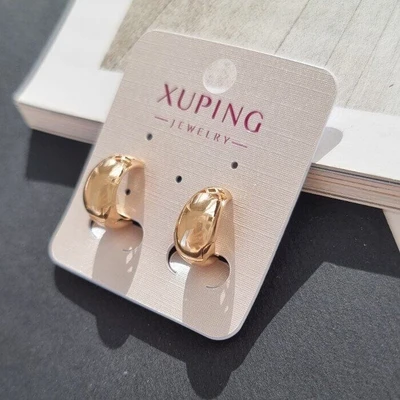 Серьги конго коллекция "Xuping" покрытие позолота, Е №43, арт.001.668 001.668