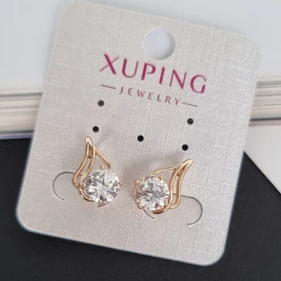 Серьги коллекция "Xuping" покрытие: позолота, вставка: фианиты, цвет: прозрачный, Х000837216, арт.001.637 001.637