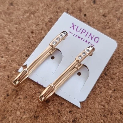 Серьги коллекция "Xuping" покрытие позолота,вставка: фианиты, арт.001.210 001.210
