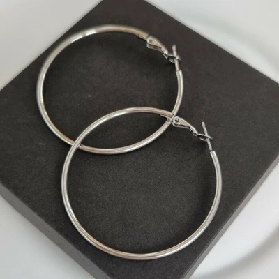 Серьги конго из гипоаллергенной стали, цвет серебристый, арт. 411.598 411.598