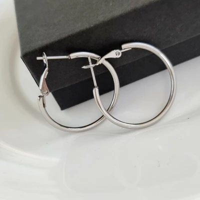 Серьги конго из гипоаллергенной стали, цвет серебристый, арт. 411.602 411.602