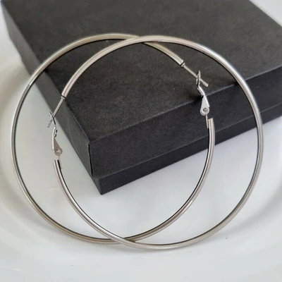 Серьги конго из гипоаллергенной стали, цвет серебристый, арт. 411.597 411.597