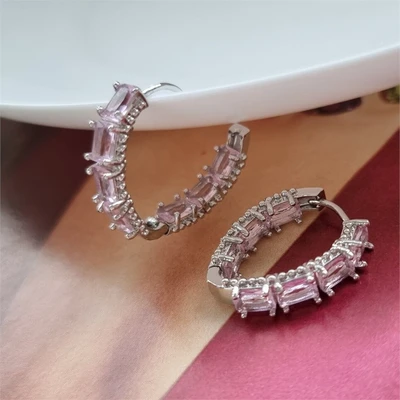 Серьги Каталог >> Бижутерия >> Ювелирная бижутерия, посеребрение, камень светло-розовый, арт. 032.344 032.344
