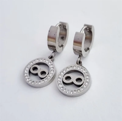 Серьги конго с подвеской, цвет серебристый, сталь, арт.706.482 706.482