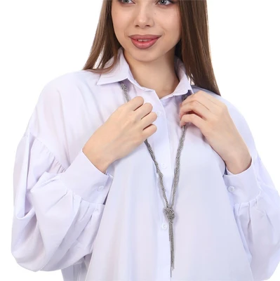 Колье из бусин, цвет серебристый, арт. 748.258 748.258