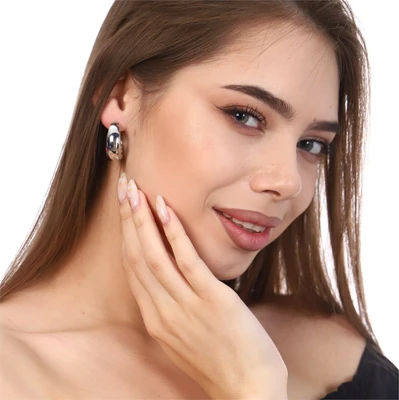Серьги кольца, цвет серебристый, арт.748.252 748.252