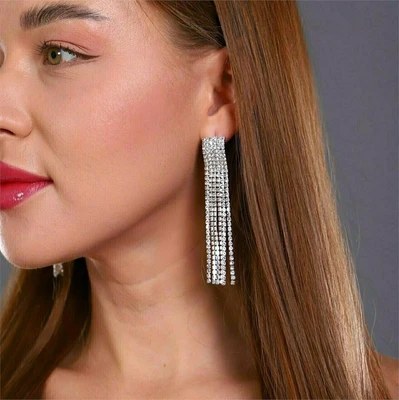 Серьги "Вечерние" цвет белый, камень блестящий, арт. 706.567 706.567