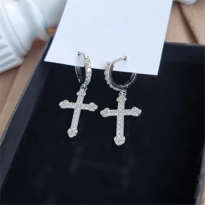 Серьги "Крестики", цвет серебро, 371010, арт. 606.869 606.869