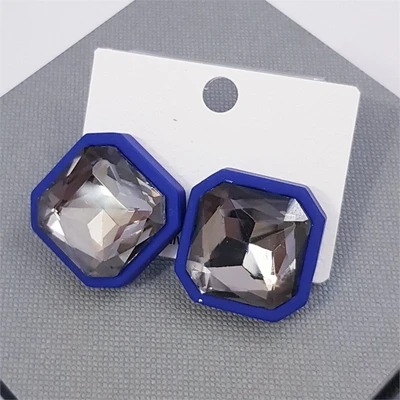 Серьги-гвоздики "Геометрические", синие, 526070, арт.606.398 606.398