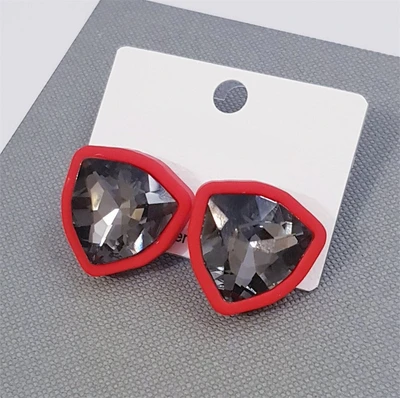 Серьги-гвоздики "Геометрические", красные, 526070, арт.606.352 606.352