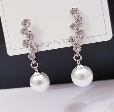 Серьги Дольче с жемчугом, цвет серый, 1050, арт.506.703 506.703