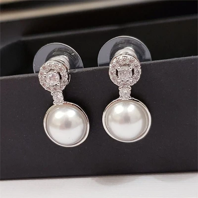 Серьги Дольче с жемчугом, цвет серый, 1050, арт.506.706 506.706