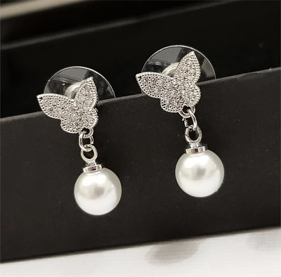 Серьги Дольче с жемчугом, цвет серый, 1050, арт.506.701 506.701
