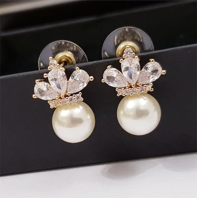 Серьги Дольче с жемчугом, цвет золото, 1050, арт.506.677 506.677
