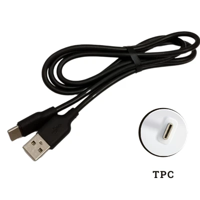 USB провод силиконовый для зарядки TPC, 1 метр, чёрный, 213722, арт.600.038 600.038