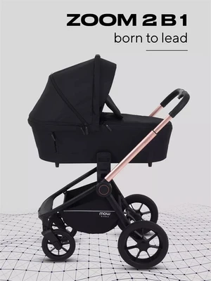 Коляска 2 в 1 Mowbaby Zoom Gold 2025 black 4670078613011