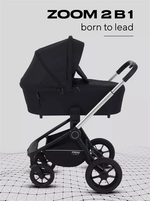 Коляска 2 в 1 Mowbaby Zoom Silver 2025 black 4670078613127