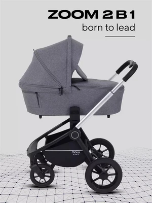 Коляска 2 в 1 Mowbaby Zoom Silver 2025 grey 4670078613110