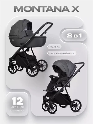 Коляска 2 в 1 Riko Basic Montana X 53 Dark grey 5907729455645