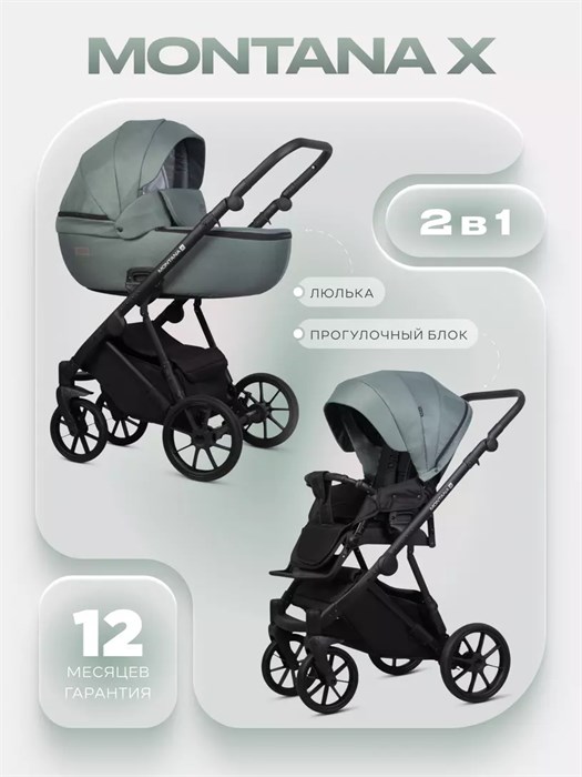 Коляска 2 в 1 Riko Basic Montana X 51 Green 5907729455621