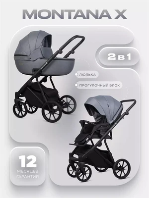 Коляска 2 в 1 Riko Basic Montana X 52 Grey 5907729455638