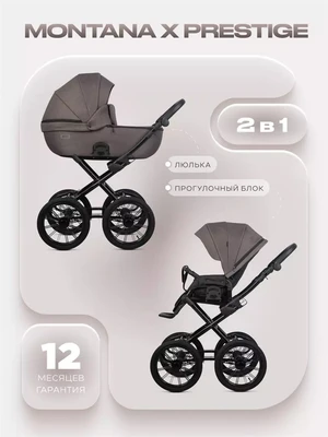 Коляска 2 в 1 Riko Basic Montana X Prestige 01 коричневый 5907729455751