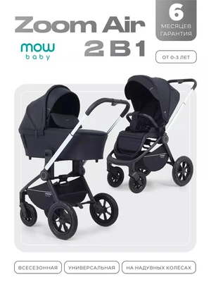 Коляска 2 в 1 Mowbaby Zoom Air Silver Black 4670078674333