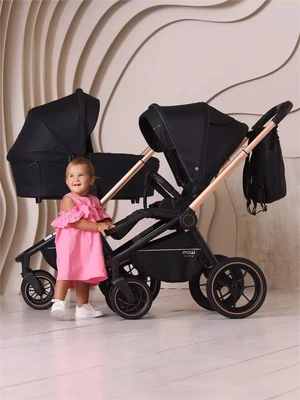 Коляска 3 в 1 Mowbaby Zoom PU gold black 4670078612991