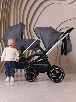 Коляска 3 в 1 Mowbaby Zoom PU silver grey 4670078613080