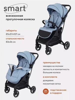 Коляска прогулочная Mowbaby Smart 2023 Blue 4670078631558
