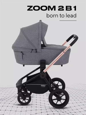Коляска 2 в 1 Mowbaby Zoom Gold 2025 grey 4670078613035