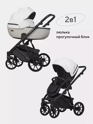 Коляска 2 в 1 Riko Basic Montana Ecco 32 White-Light Silver 5907729454549