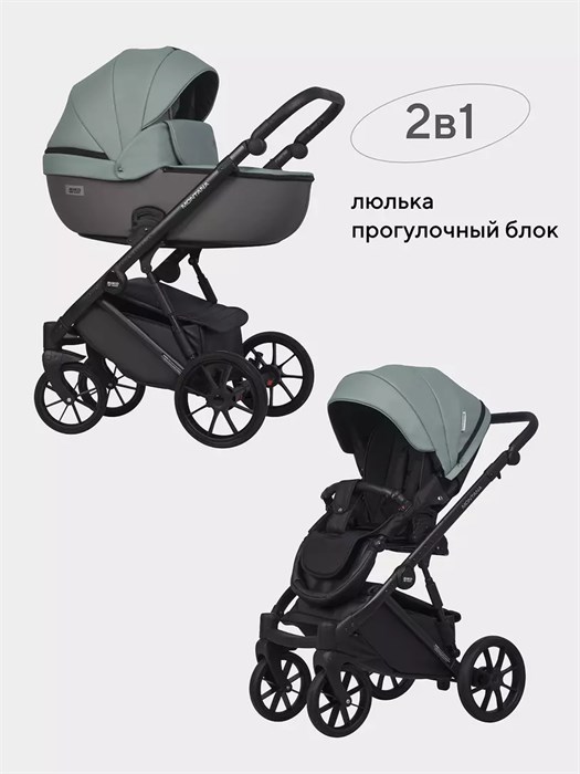 Коляска 2 в 1 Riko Basic Montana Ecco 30 Green-Grey 5907729454525