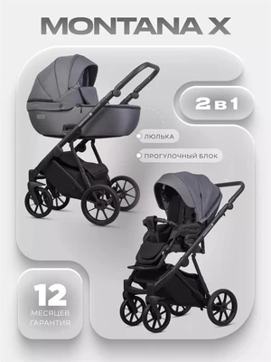 Коляска 2 в 1 Riko Basic Montana X 04 графит 5907729455881
