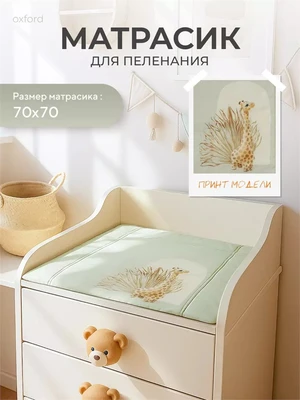 Пеленальный матрасик Rant 70x70 giraffe 4670078663412