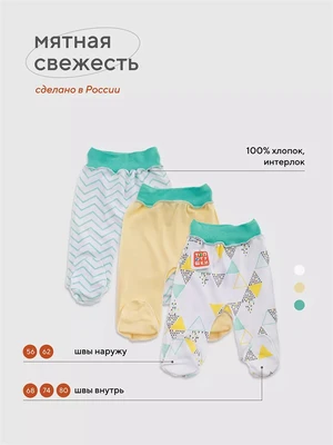 Набор ползунки-штанишки Топотушки Три-О Мятная Свежесть 3135 4630053752128