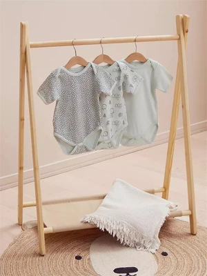 Боди Mowbaby Birds с коротким рукавом (3 шт.) blue арт. 6282 4670078640437