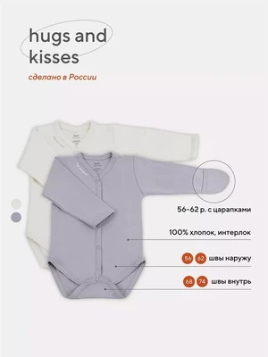 Боди 2 шт. Rant Hugs and kisses Arctic Grey 4670078622617